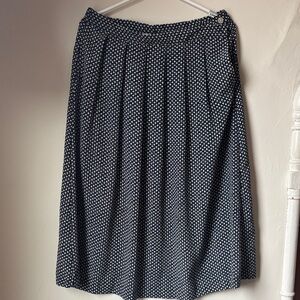 Alfred Dunner Navy and White Patterned A-Line Skirt